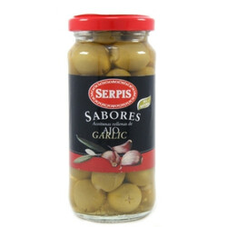 Serpis. Оливки зеленые фаршированные чесноком 235г (8410344900218)