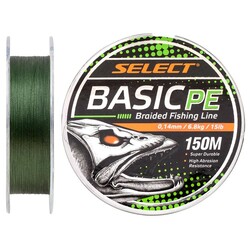 Select. Шнур Basic PE 150m (темн-зел.) 0.14mm 15lb/6.8kg (1870.18.23)