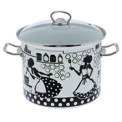 Idilia. Кастрюля Kitchen эмаль ст/крыш цилиндр 2л  (4823082271887)