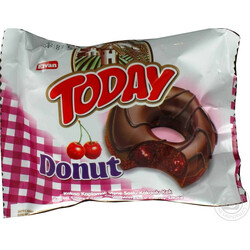 Elvan. Пирожное-донат Today c вишневым соусом, 50 гр(8693029995642)