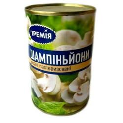 Премія.Гриби Шампіньйони різані стерилізовані 420мл(9865060025377)