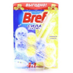 Bref. Блок туалетный Duo Сила Актив Лимонная cвежесть 2*50г (9000100656832)