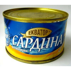 Екватор. Сардина атлантическая бланшир. в масле №5 240г (4820062440943)