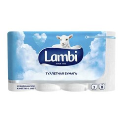 Lambi. Бумага туалетная 8 рул.  (152025)