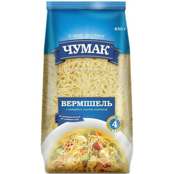 Чумак. Вироби макаронні Чумак Вермішель 400 г   ( 4820156766454)