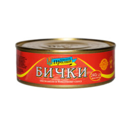 Морской пролив. Бычки Эксклюзив обжаренные в томатном соусе №3 240 гр(4820185920230)