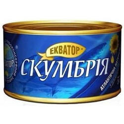 Екватор. Скумбрия атлантическая натур с дачей масла 240г (4820062445467)