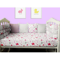 VIALL. Захисний бампер комбінований "Серця"(8990)