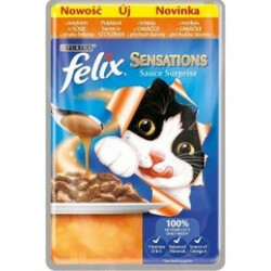 Felix. Корм для котов Sensations Sauces индейка бекон 100 гр (7613036076234)