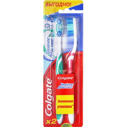 Colgate . Щетка зубная Тройное действие средняя 1+1  (4606144007767)