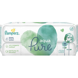 Pampers. Дитячі вологі серветки Pampers Aqua Pure 2x48 шт(603357)
