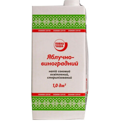Повна Чаша. Напиток соковый яблочно-виноградный осветленный 1л(9865060033792)