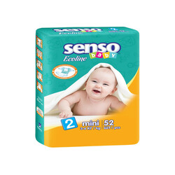 Senso Baby. Дитячі підгузники  Ecoline міні, розмір 2, 3-6 кг, 52 шт(4810703000902)