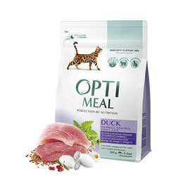 Optimeal. Корм для взрослых котов выведение шерсти утка сухой 300 гр (4820083905230)