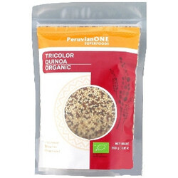 PeruvianONESuperfoods. Кіноа PeruvianONESuperfoods суміш біло-червоно-чорна органічна 250 г (77