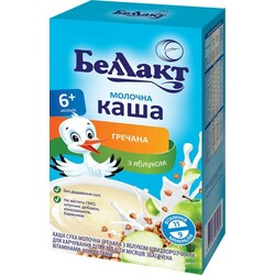Беллакт. Каша молочна Беллакт "Гречка з яблуком" 6 мес + 200г(4810263029733)