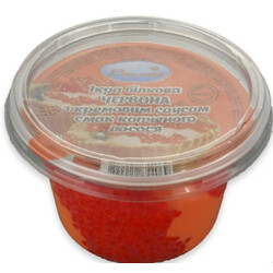 Русалочка. Ікра червона білкова з крем соусом, із смаком копченого лосося, 180 г(4820022654069)