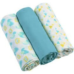 BabyOno. Муслиновые пеленки Супермягкие 3 шт Голубые 70Х70 см (5901435407974)