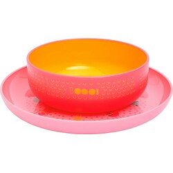 Suavinex. Набір посуду Історії маленьких монстрів Рожевий(8426420040709)