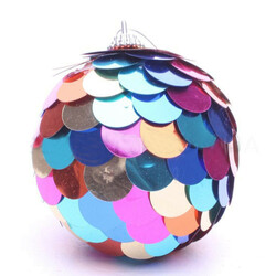 Прикраса ялинкова Шар в пайетках 8см(0250011130702)