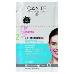 Sante. БИО-Мульти-маска 3в1 для увлажнения, омоложения и матирования T-зоны лица, 3*3мл (40250890828