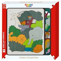 Hape. Двусторонний пазл George Luck "Животные Африки" (E6520)