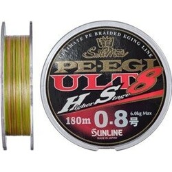 Sunline .  Шнур PE EGI ULT HS8 180m №0.8-0.148mm 6.0kg (1658.07.80)
