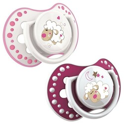 Lovi. Набор: пустышка силиконовая симметричная 2 шт. +цепочка для пустышки Lovi Canpol, 3-6мес (8054