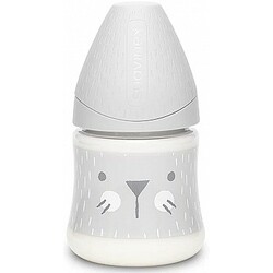 Suavinex. Бутылочка "Hygge: Уютные истории", круглая соска медленный поток Зайчик серая (84264200690