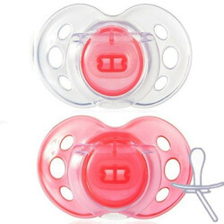 Tommee Tippee. Ортодонтические пустышки Дышащие розовые, 6-18 месяцев, 2 штуки (9715)