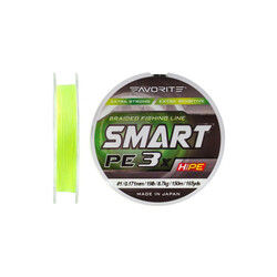 Favorite.  Шнур Smart PE 3x 150м(fl.yellow)  №1-0.171 mm 19lb-8.7 kg(1693.10.58)