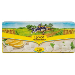 Хутірець. Цукор  Хутірець преcсованный в кубиках 250г(4820101714042)