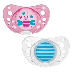 Chicco. Пустушка Physio Air, латекс, 16-36 м(2шт) дівчинка(8058664109623)