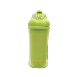 Baby Team. Поїльник з подвійними стінками і трубочкою 280мл, 9+ Зелений(4824428050210)