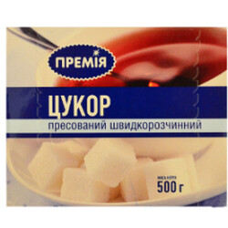 Премія. Цукор Премія  білий пресований швидкорозчинний 500 г   (4824034014668)