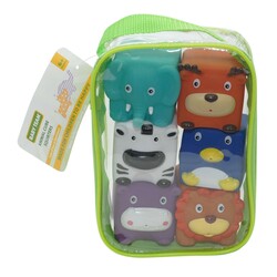Baby Team. Набор игрушек для ванны "Зверята-кубики", 6шт, 6мес+ (9050)