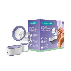 Lansinoh. Компакт. эл. молокоотсос(воронк.Comfort Fit, 2-фазн., 5 ур. вак., LED-индик., 1 бут., соск