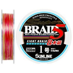 Sunline .Шнур Super Braid 5 (8 Braid) 200m №1.0-0.165 mm 6.1 kg(1658.08.61)