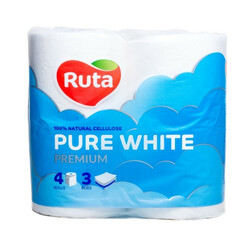 Ruta. Бумага туалетная Pure White 4шт (4820023747531)
