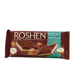 Roshen. Шоколад молочный с ореховой нугой 90гр(4823077617492)