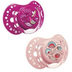 Lovi. Пустышка силиконовая динамическая Folky, 3- 6 мес, 2 шт (22-842girl)