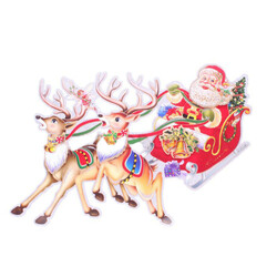 Прикраса новорічне Санта в санях декоратив 48см(0260004111601)