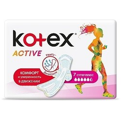 Kotex. Гігієнічні прокладення Active Super, 7 шт.(5029053570549)