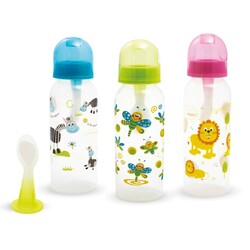 Lindo. Пляшка для каш з ложечкою і щіточкою для чищення, 250 мл(LI123)