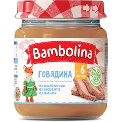 Bambolina. Пюре Говядина 6+ м, 100 г (4813538007030)