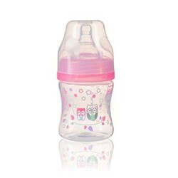 BabyOno. Бутылочка антиколиковая c широким отверстием розовая  120 мл 0м+  (5901435411018)