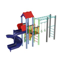 Kidigo. Детский комплекс Котик с пластиковой горкой Спираль (11534)