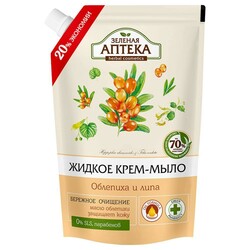 Зелена Аптека. Рідке мило дой-пак Обліпиха і липа 460 мл(4823015935374)