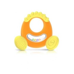 Прорезыватель-брязкальце Nubyз контейнером помаранчевий(67911)