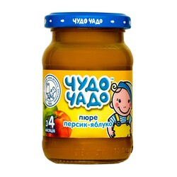 Пюре чудо-чадо яблуко персик, 170 м, 4+ м (4820003688274)